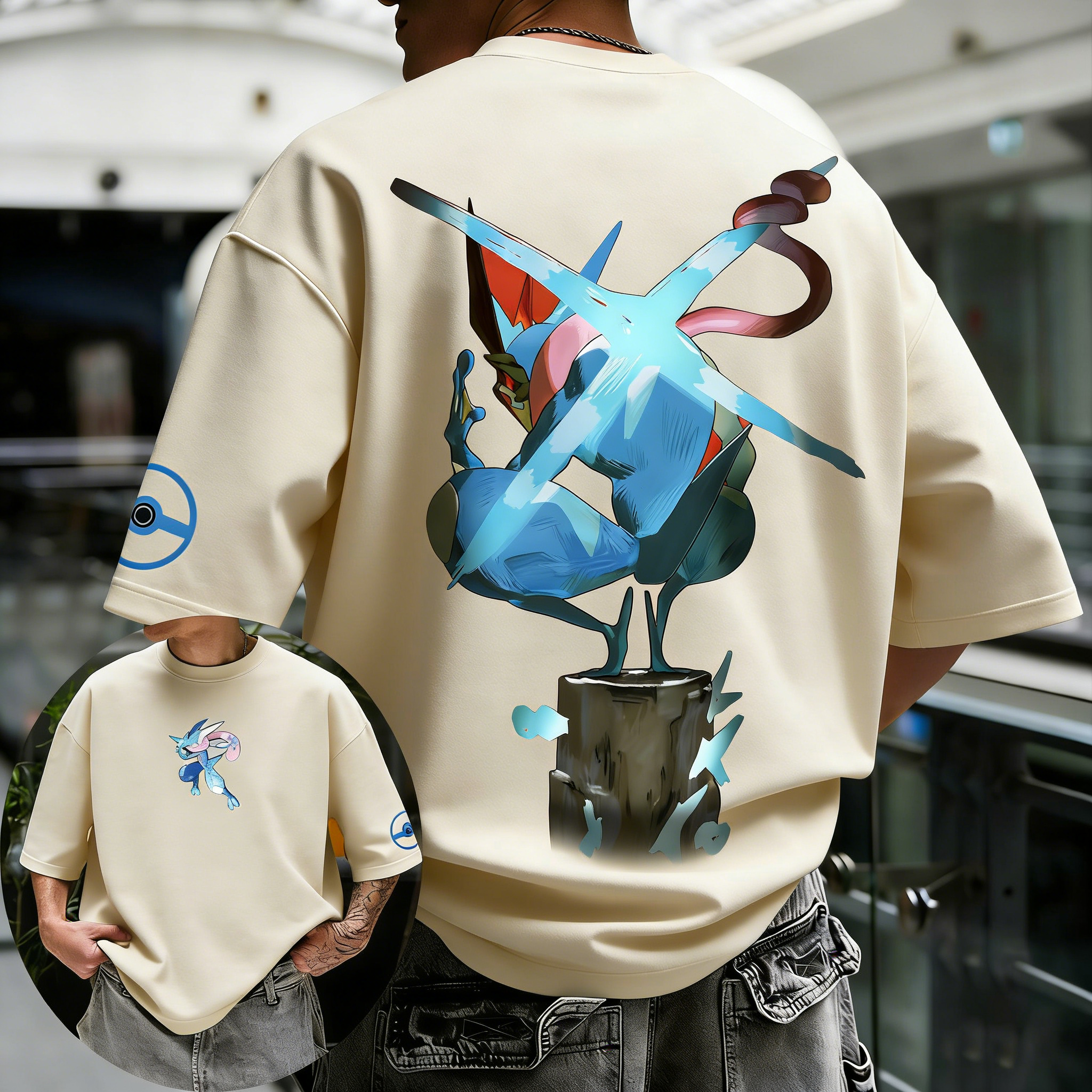 Anime Cosplay Pokemon - Pokémon Anime Greninja Printed Cotton T-shirt