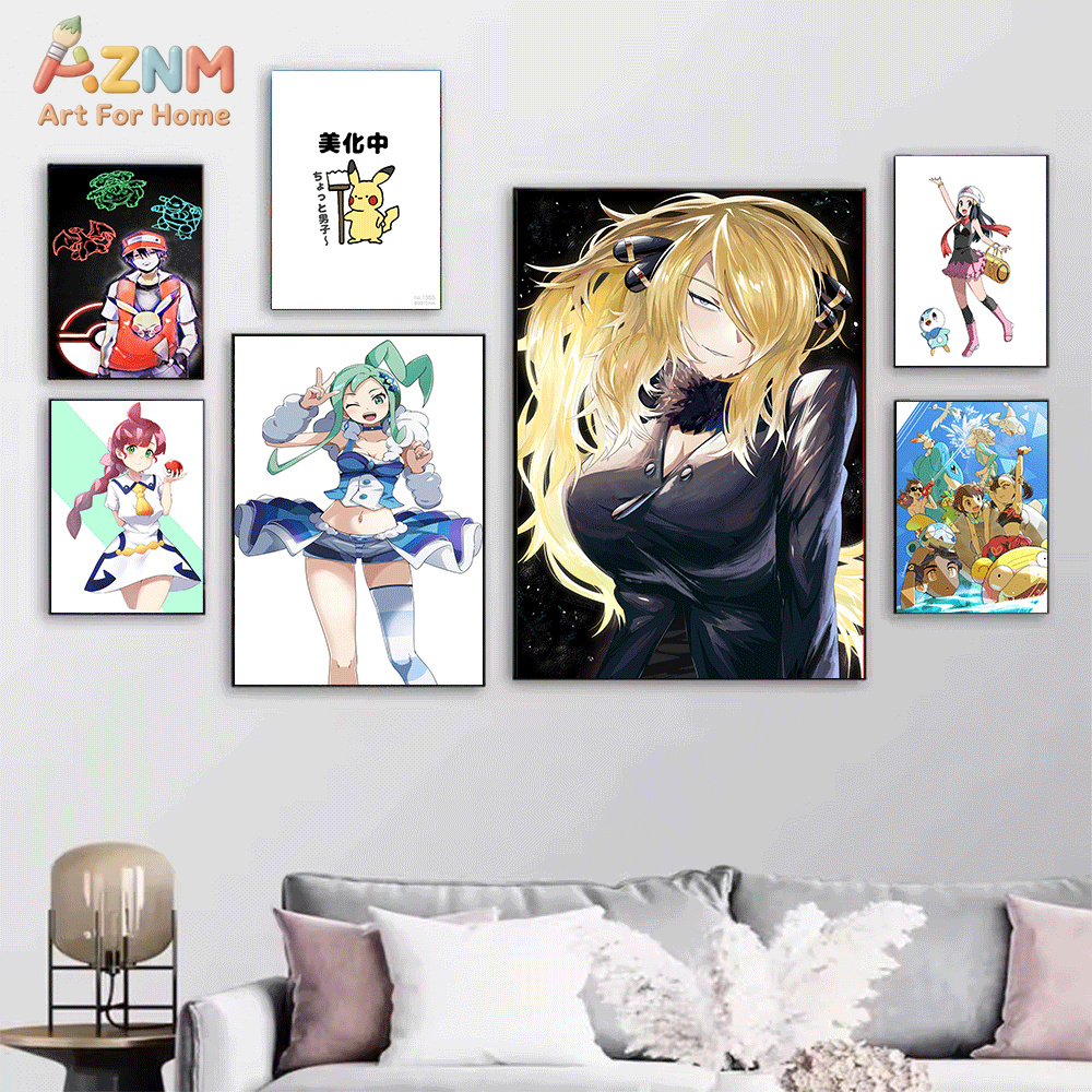 AZNM Pokemon Anime Canvas Wall - Anime Cosplay Pokemon ulasan dan harga