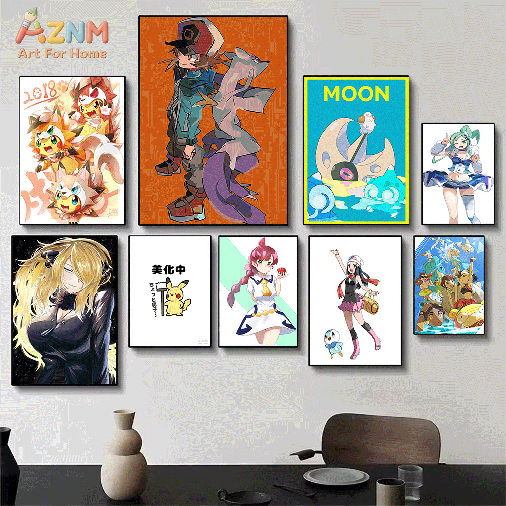 AZNM Pokemon Anime Canvas Wall - Anime Cosplay Pokemon ulasan dan harga