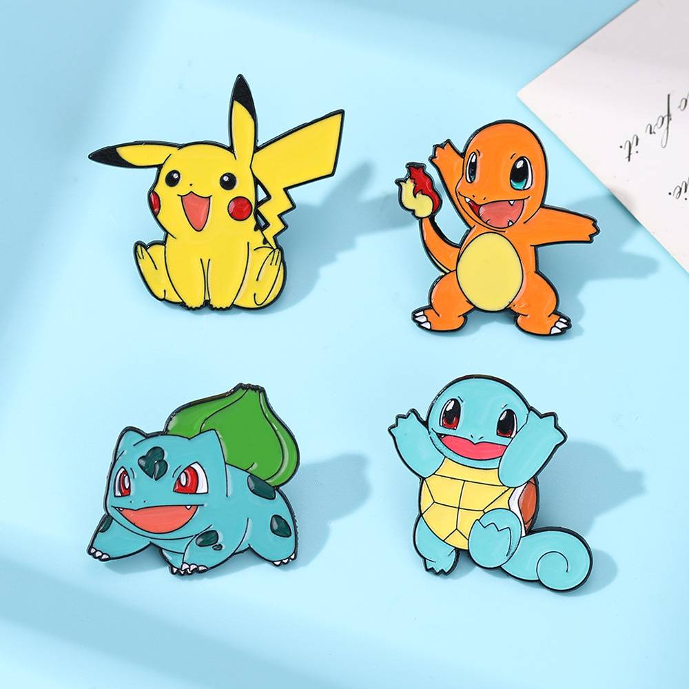 4Pcs Pokemon Enamel Pins Set,  - Anime Cosplay Pokemon ulasan dan harga