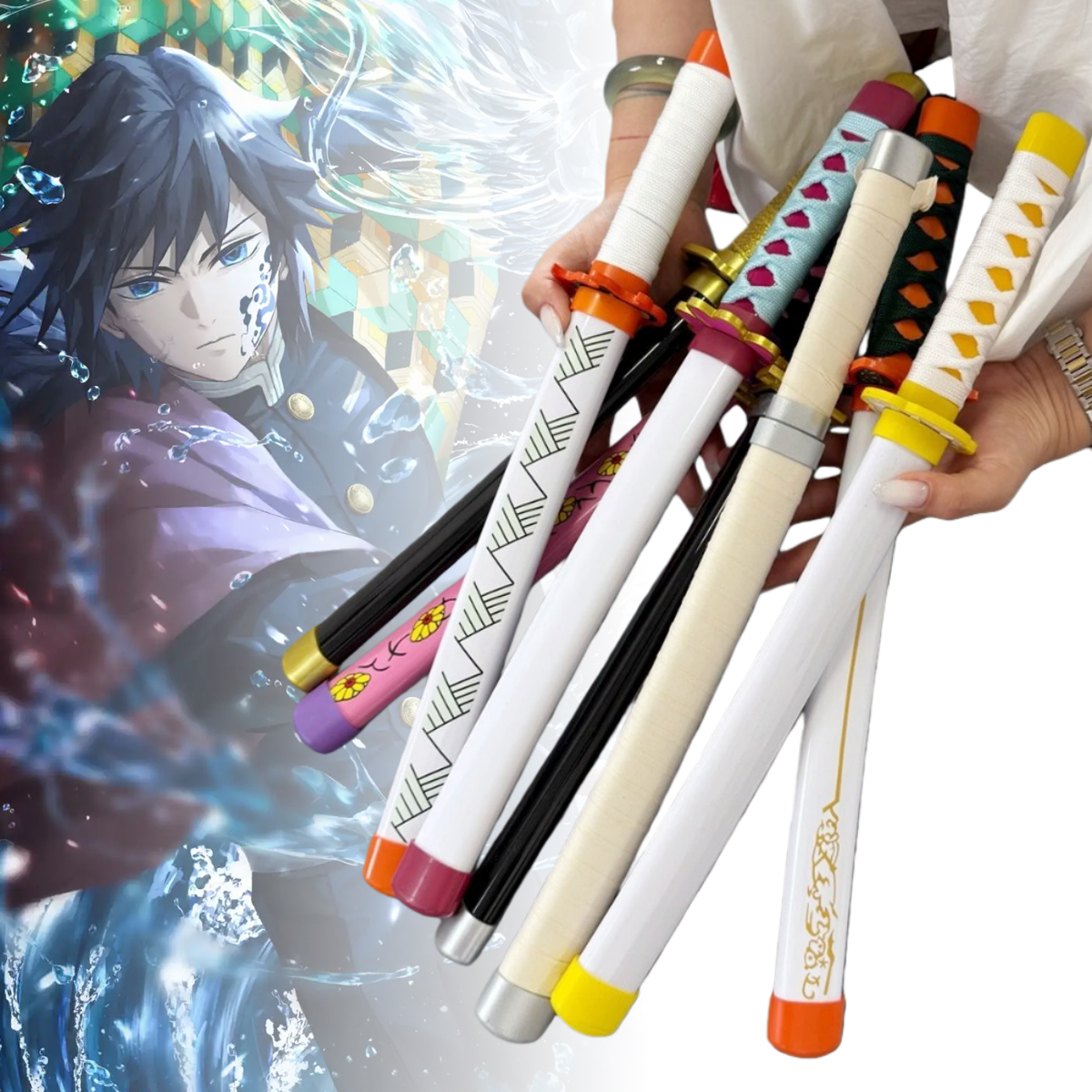 16inch Tomioka Giyuu Katana An - Anime Cosplay Real ulasan dan harga