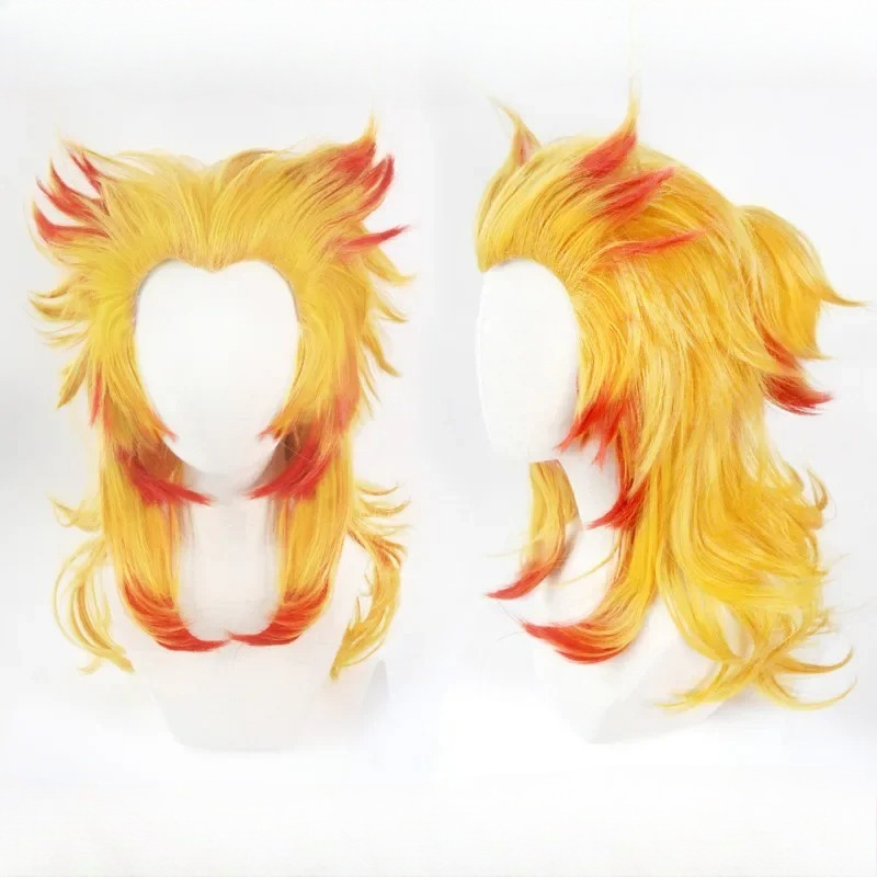 Rengoku Kyoujurou Wig Kimetsu  - Anime Cosplay With Red Hair ulasan dan harga
