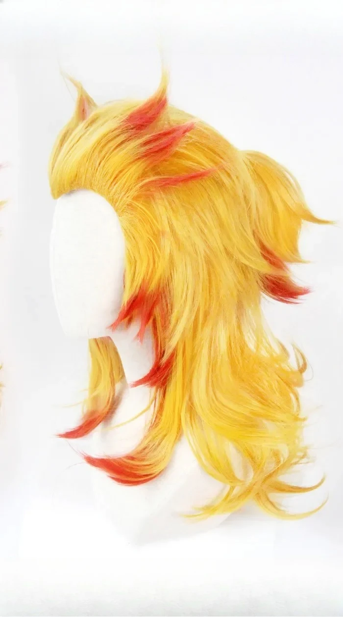 Rengoku Kyoujurou Wig Kimetsu  - Anime Cosplay With Red Hair ulasan dan harga