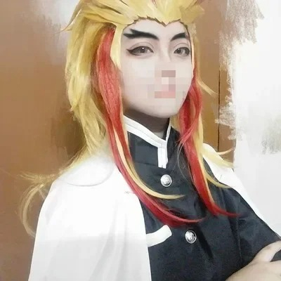 Rengoku Kyoujurou Wig Kimetsu  - Anime Cosplay With Red Hair ulasan dan harga