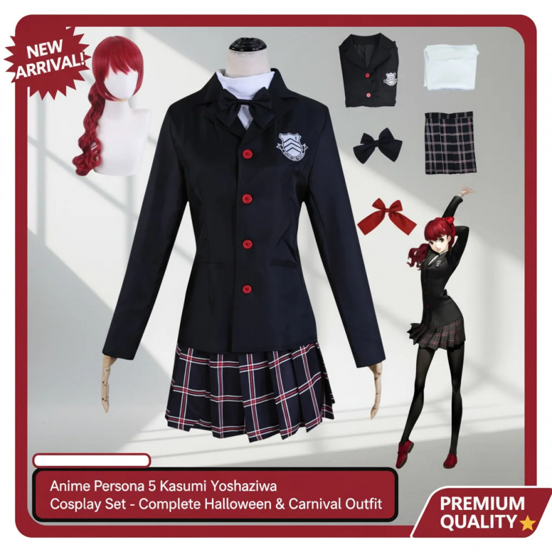 ▶❤Persona 5 Kasumi Yoshizawa C - Anime Cosplay With Red Hair ulasan dan harga
