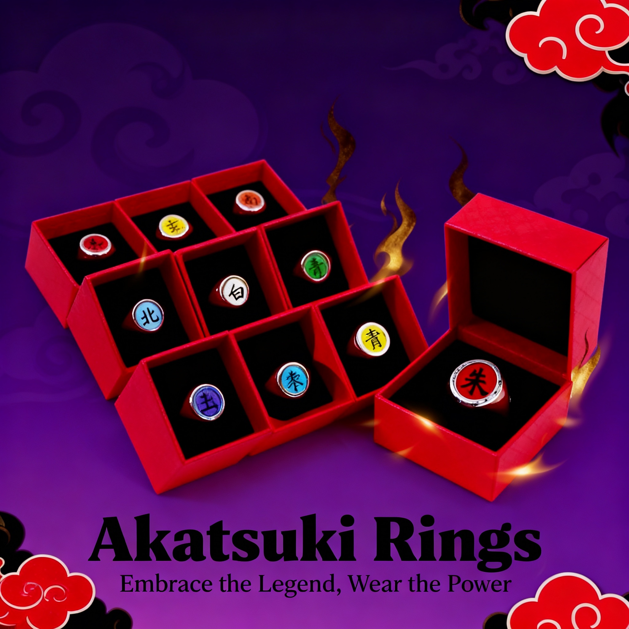 Hot Anime Accessories Ring Aka - Anime Cosplay Naruto ulasan dan harga
