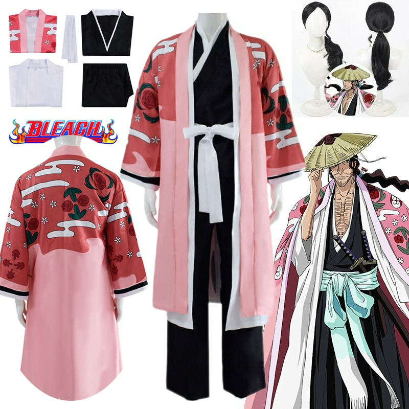 Kyoraku Shunsui Cosplay Costum - Bleach Captain Coat ulasan dan harga