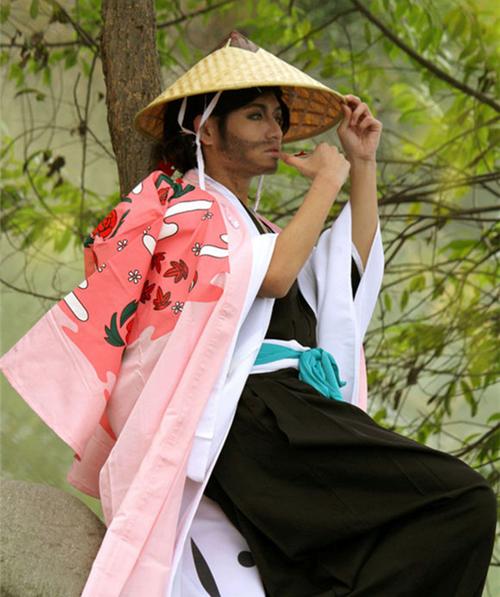 Kyoraku Shunsui Cosplay Costum - Bleach Captain Coat ulasan dan harga