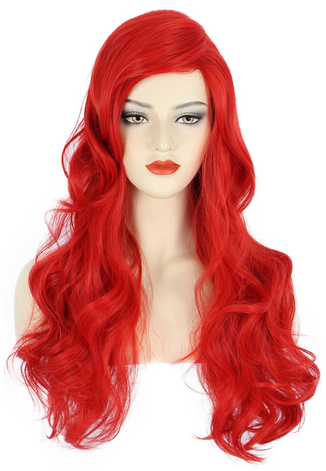 Women Long Wavy Red Wigs Hallo - Anime Cosplay With Red Hair ulasan dan harga