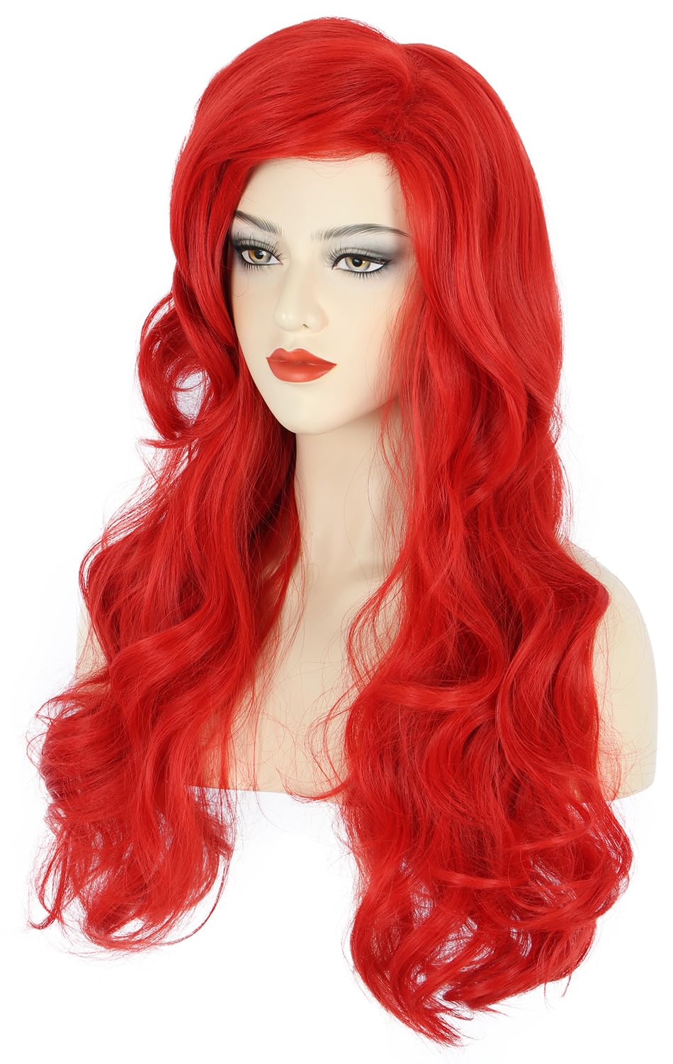Women Long Wavy Red Wigs Hallo - Anime Cosplay With Red Hair ulasan dan harga