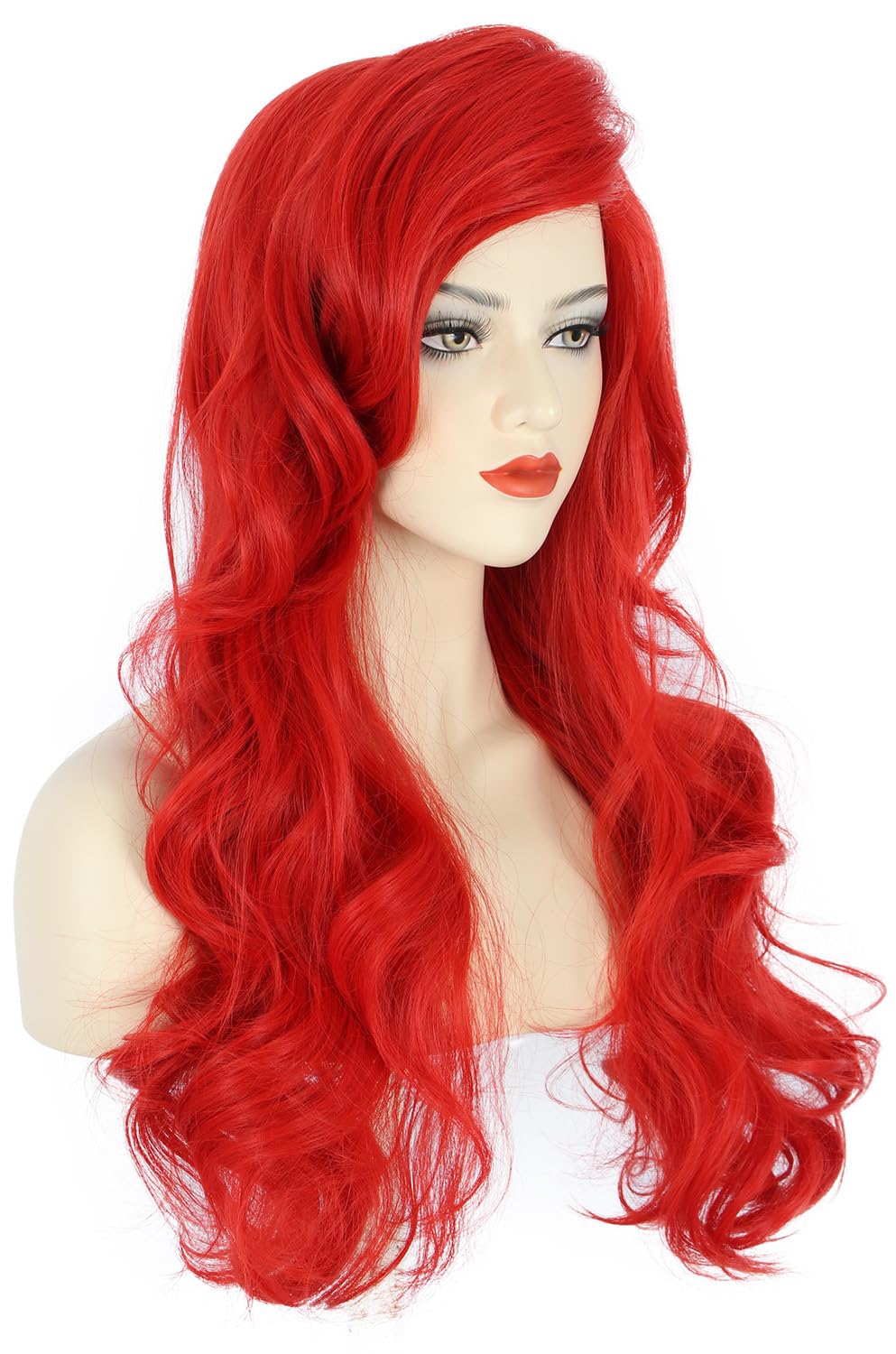 Women Long Wavy Red Wigs Hallo - Anime Cosplay With Red Hair ulasan dan harga