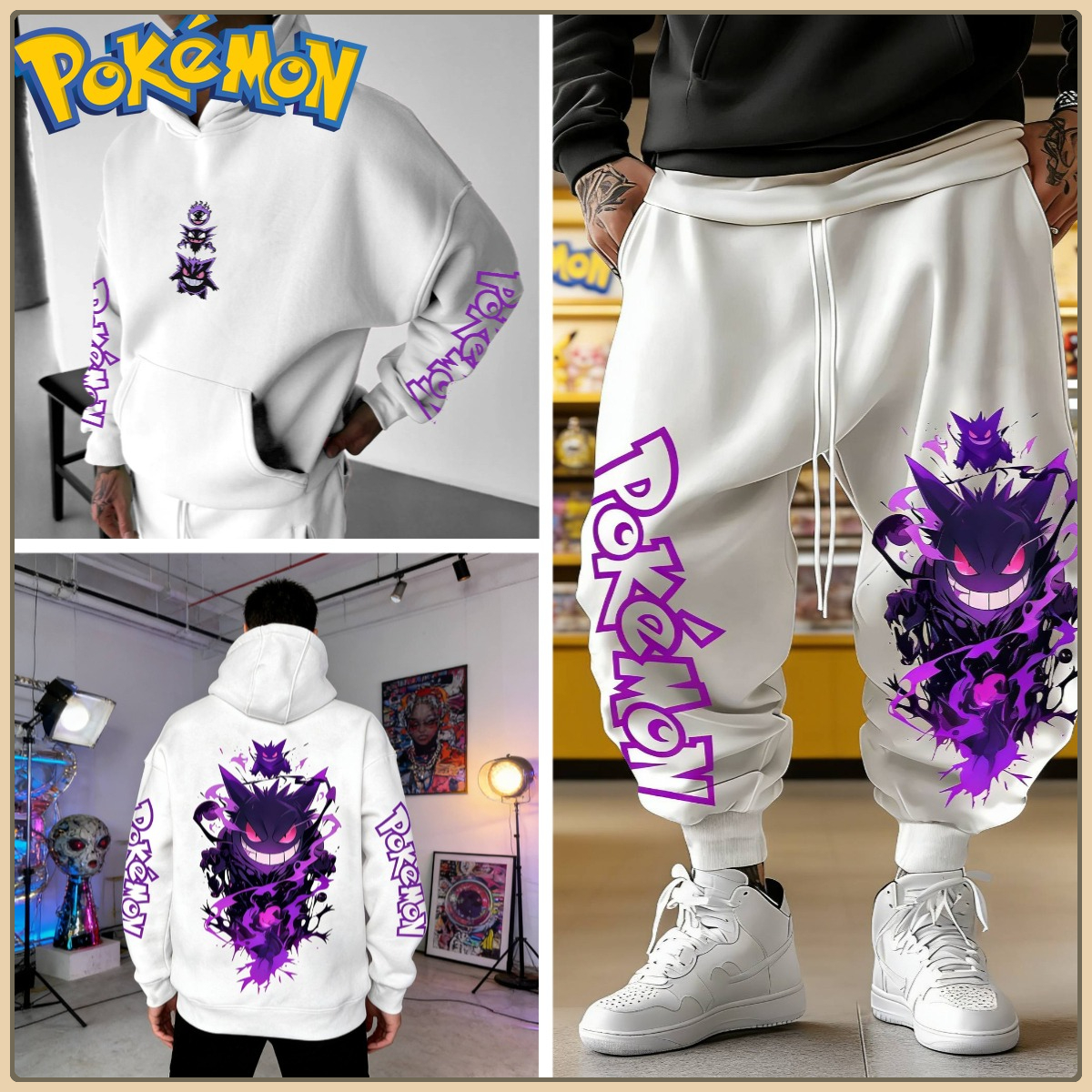 Black Hoodie and Pants Set wit - Anime Cosplay Pokemon ulasan dan harga
