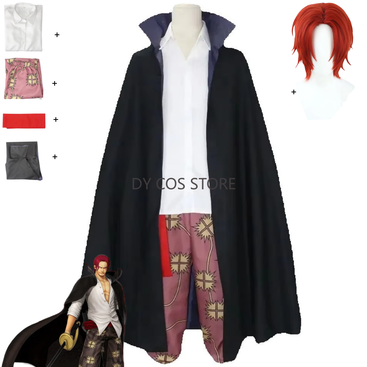 Anime Red Hair Shanks Cosplay  - Anime Cosplay With Red Hair ulasan dan harga